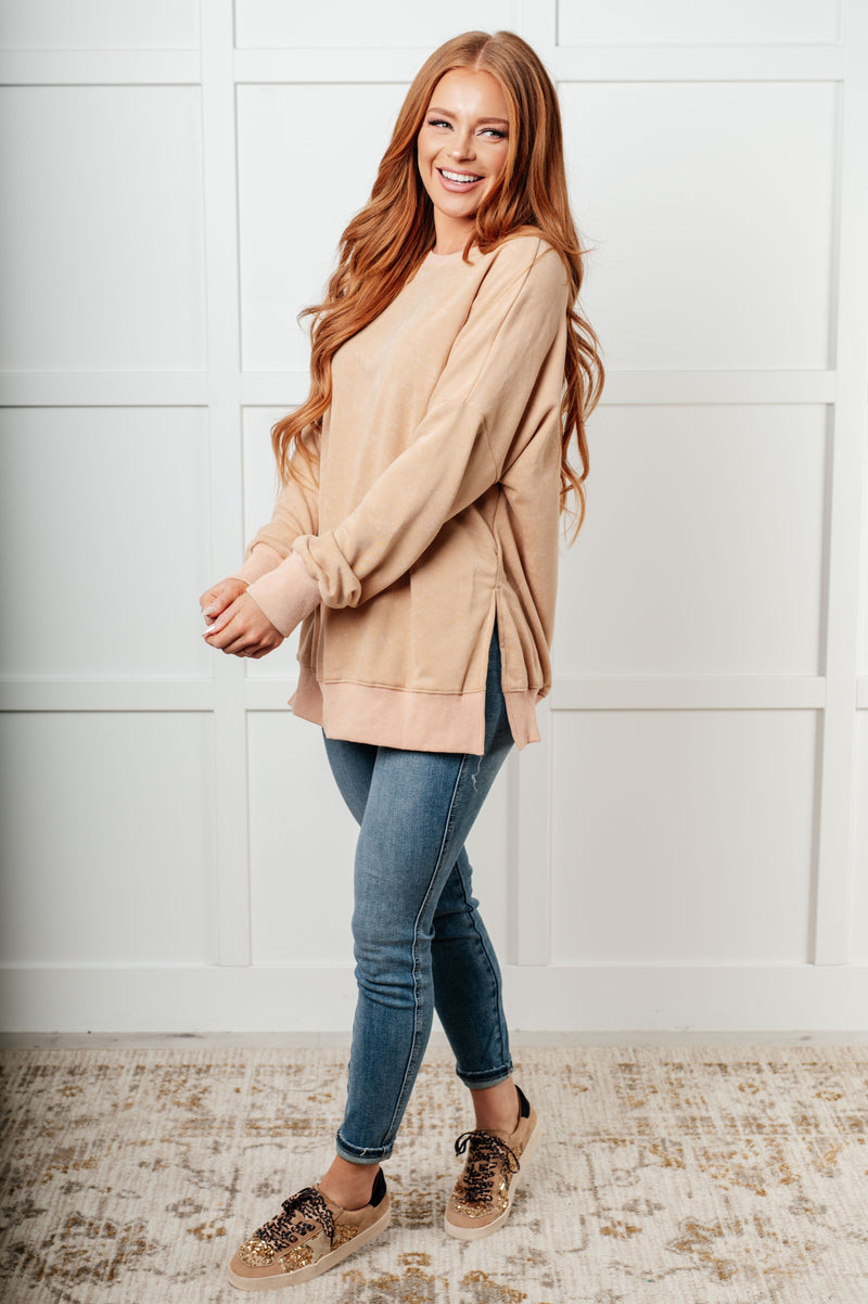 No Plain Jane Oversized Sweatshirt in Khaki Tops