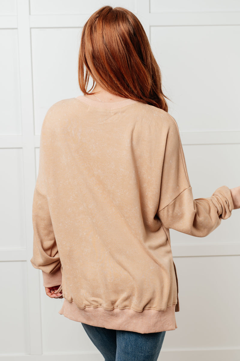 No Plain Jane Oversized Sweatshirt in Khaki Tops