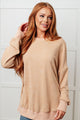 No Plain Jane Oversized Sweatshirt in Khaki Tops