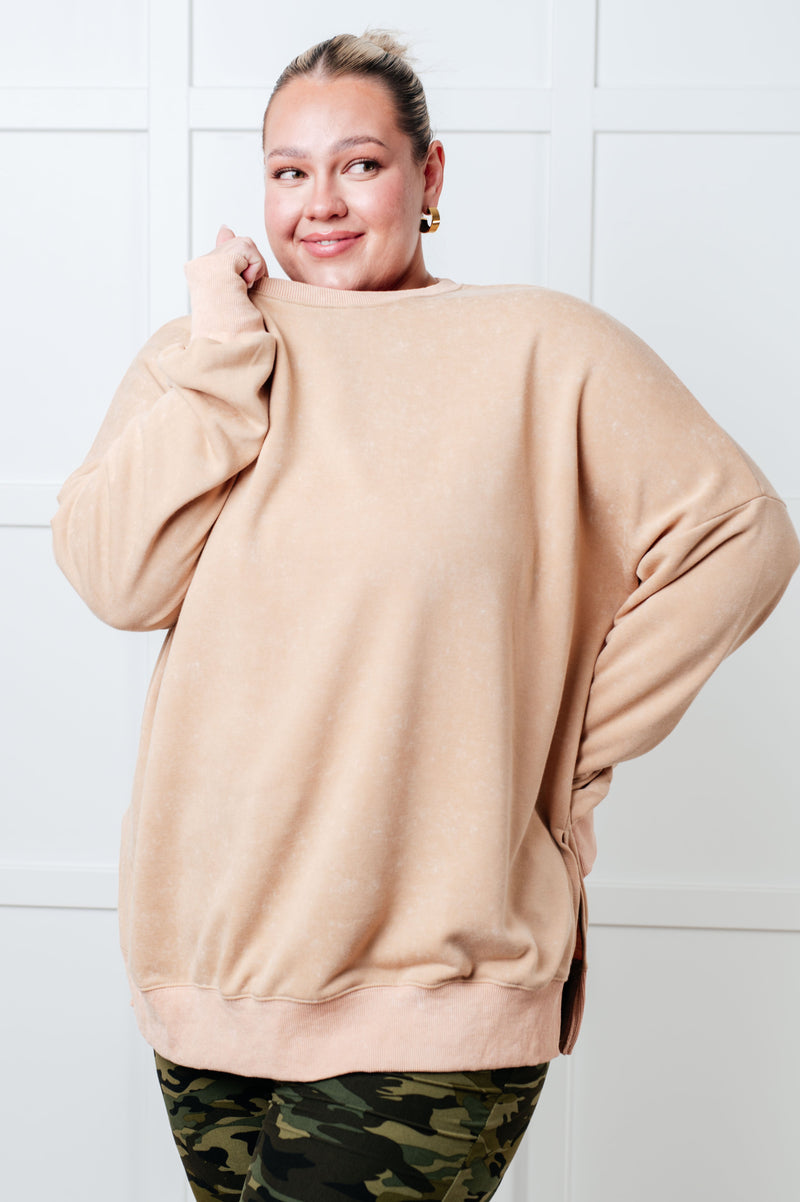 No Plain Jane Oversized Sweatshirt in Khaki Tops