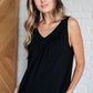 Not So Anxious V-Neck Tank in Black Tops   