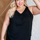 Not So Anxious V-Neck Tank in Black Tops   