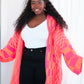 Noticed in Neon Checkered Cardigan in Pink and Orange Womens Cardigan   