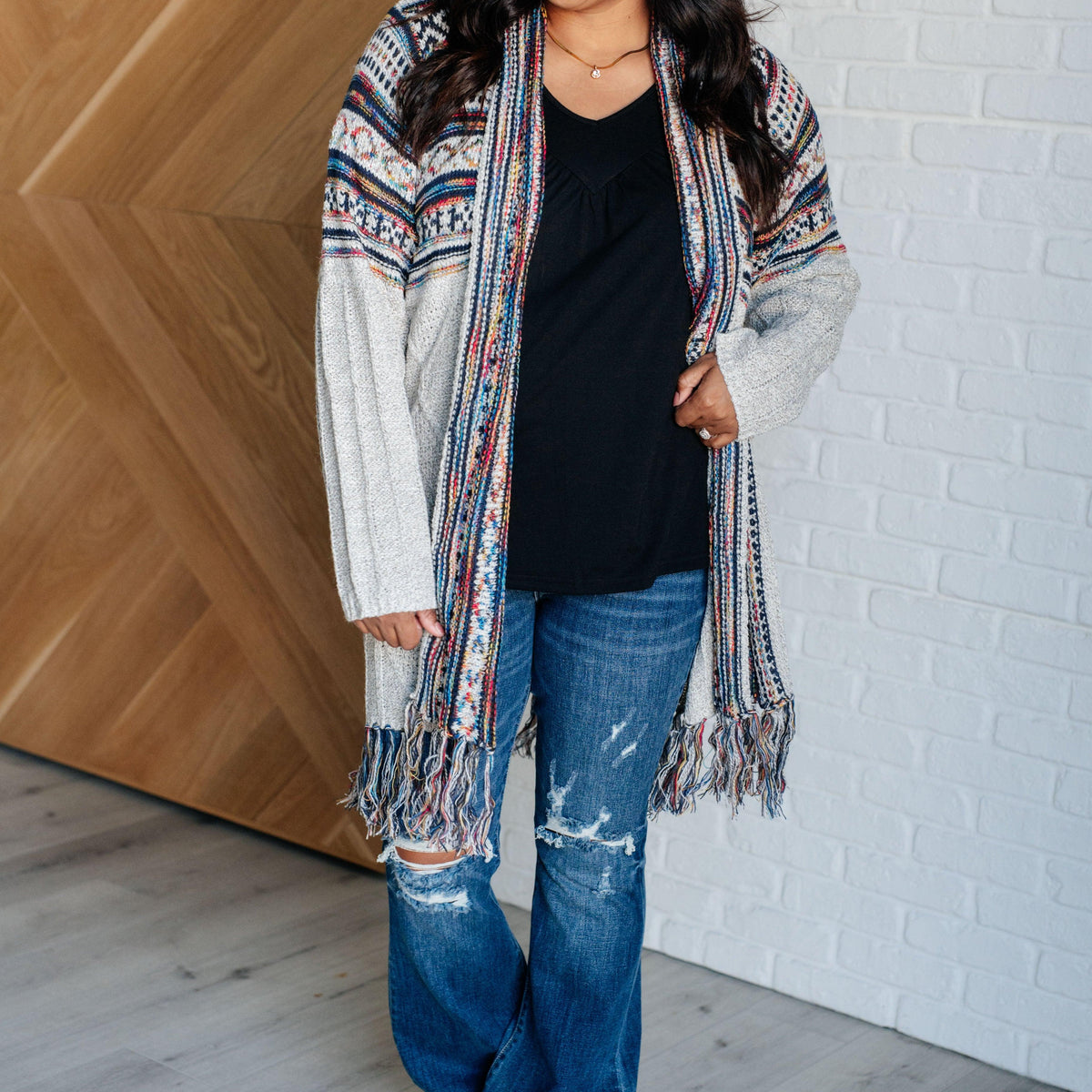 Oh So Lucky Fringe Cardigan - Three Mad Hatters Mercantile 