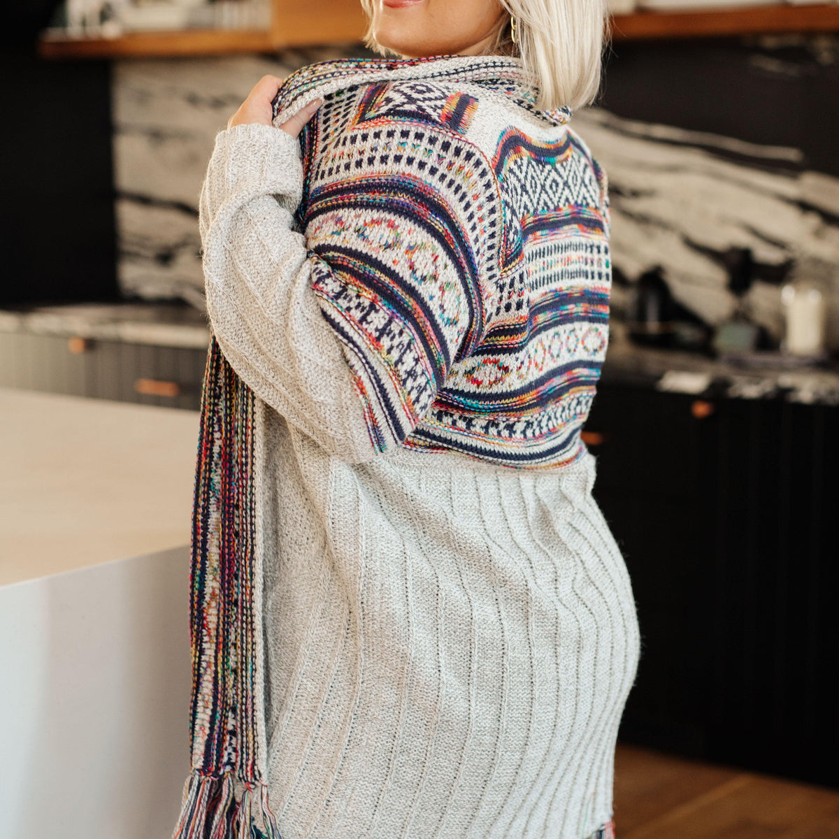 Oh So Lucky Fringe Cardigan - Three Mad Hatters Mercantile 