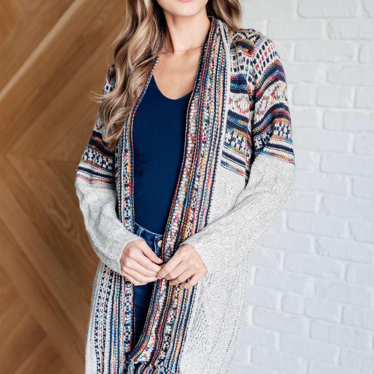 Oh So Lucky Fringe Cardigan - Three Mad Hatters Mercantile 