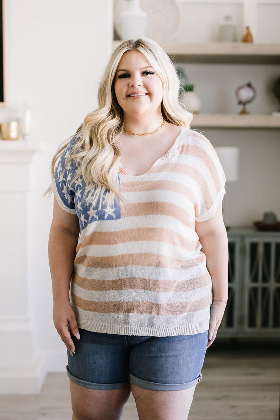 Old Glory Sleeveless Sweater Womens Tops   