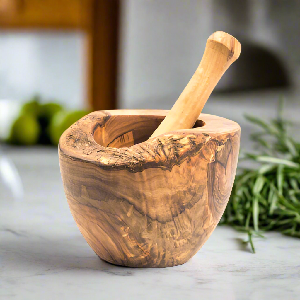 Mediterranean Olive Wood Mortar and Pestle Olive Wood Mortar and Pestle   