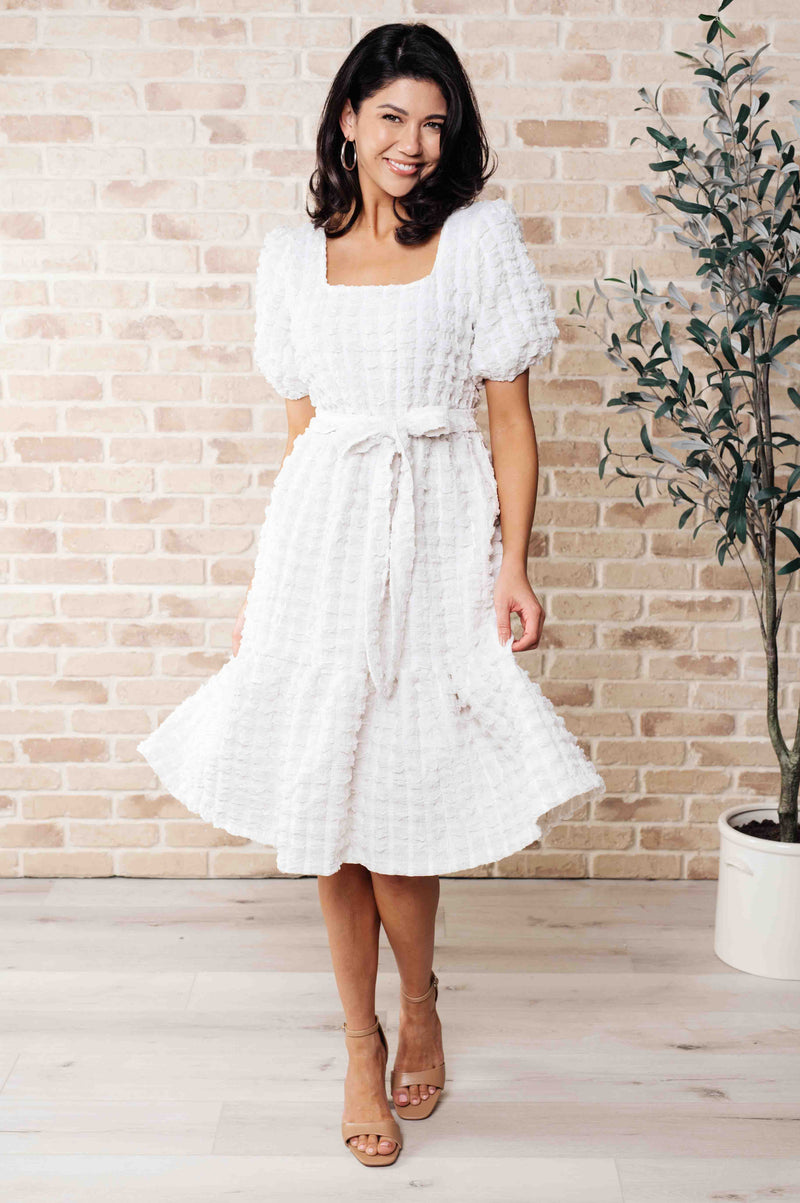 On Cloud Nine Bubble Midi Dress Womens Dresses   