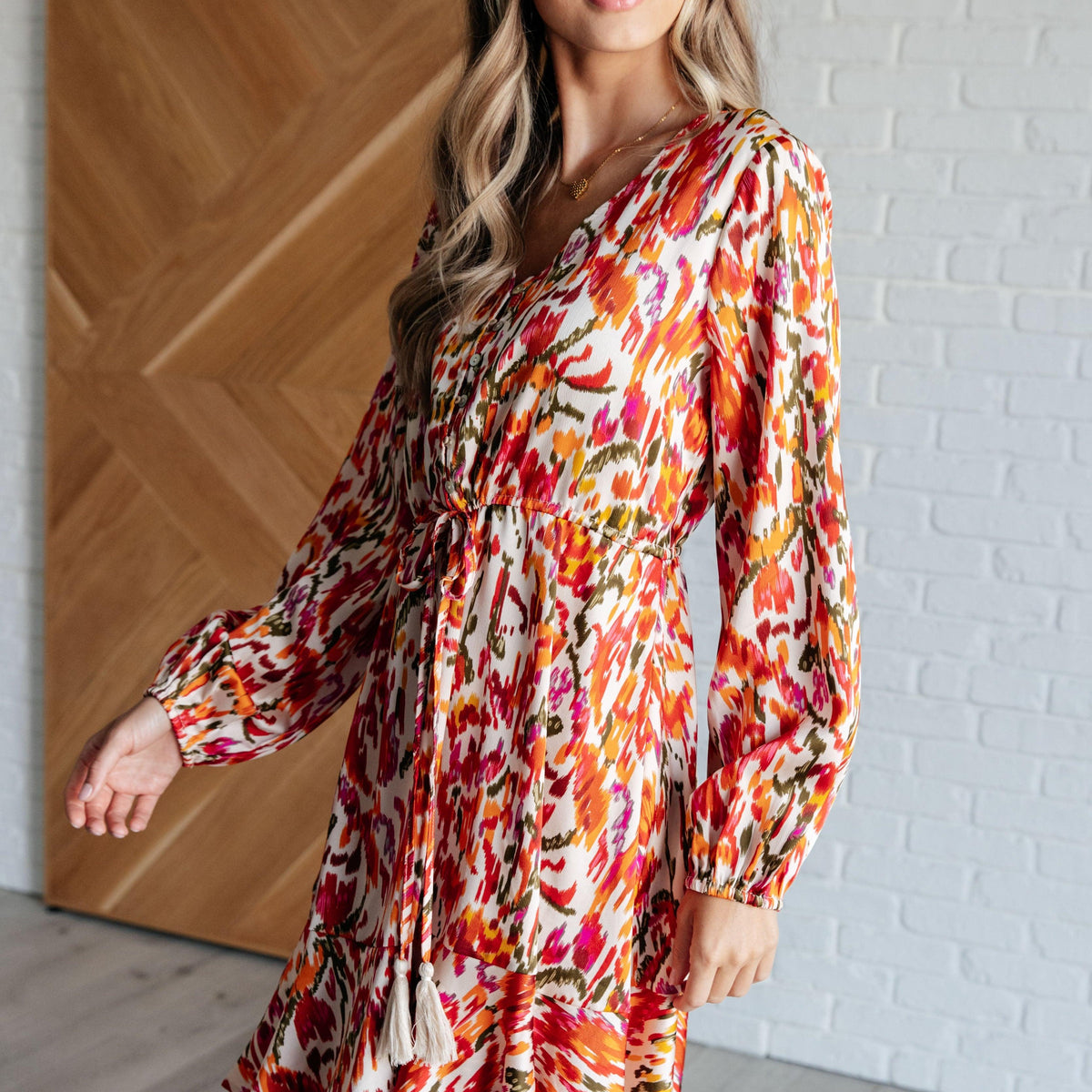 Once Upon a Dream V-Neck Balloon Sleeve Dress - Three Mad Hatters Mercantile 