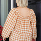 One Fine Afternoon Gingham Plaid Top In Caramel Tops