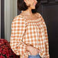 One Fine Afternoon Gingham Plaid Top In Caramel Tops