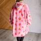 Oversized Blanket Hoodie in Strawberry Layers