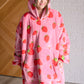 Oversized Blanket Hoodie in Strawberry Layers