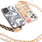 PU Leather Gold Chain Cell Phone Lanyard Set of 2 Accessories   