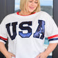 Party In The USA Drop Shoulder Top Womens Tops   