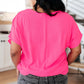 Passionately Pink V Neck Blouse Womens Tops   