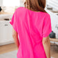 Passionately Pink V Neck Blouse Womens Tops   