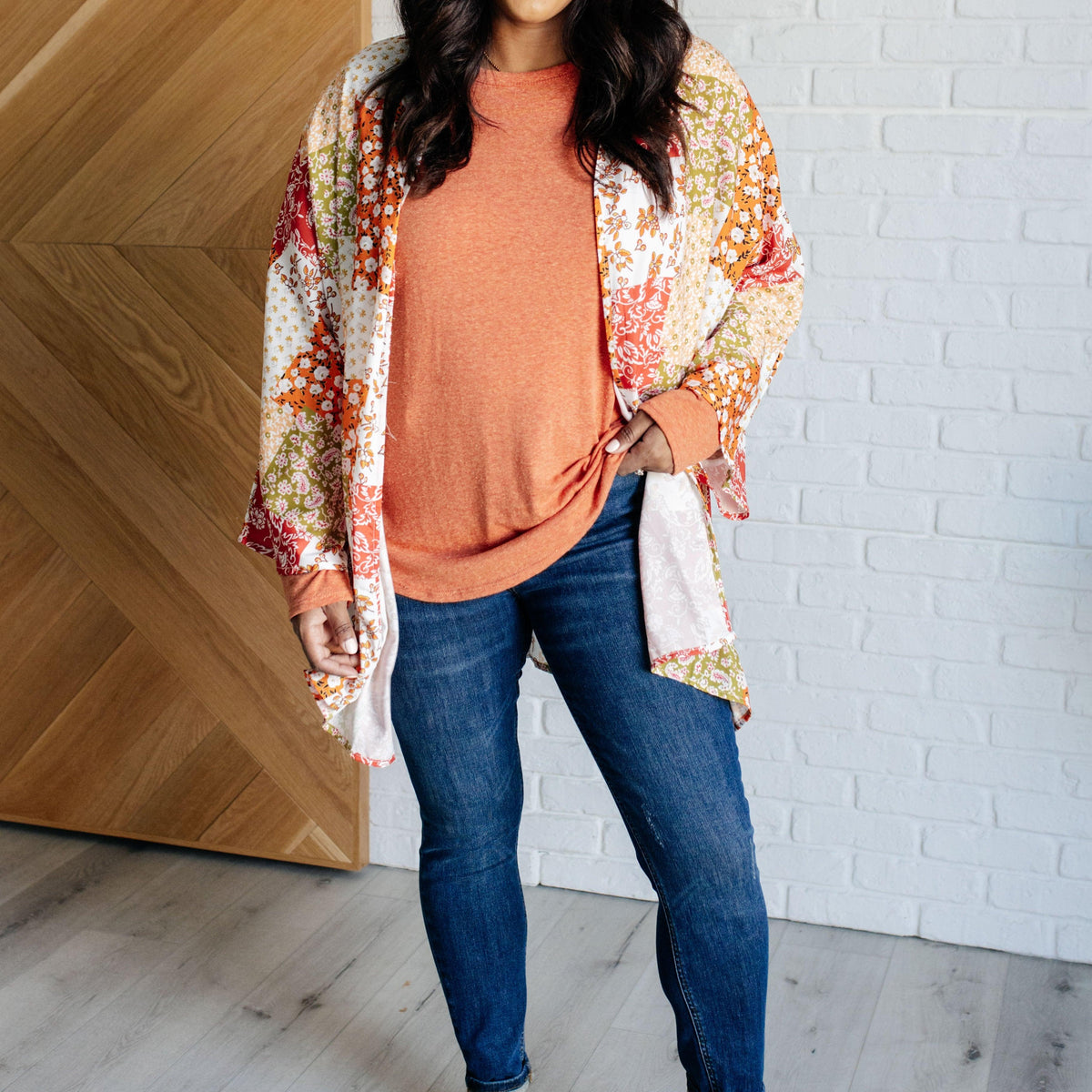 Patchwork of Feelings Mixed Floral Kimono - Three Mad Hatters Mercantile 