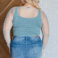 Pearl Diver Layering Top in Light Cyan Womens Tops   