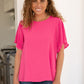 Pink and Perfect Ruffle Sleeve Top Womens Tops   