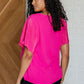 Pink and Perfect Ruffle Sleeve Top Womens Tops   