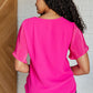 Pink and Perfect Ruffle Sleeve Top Womens Tops   