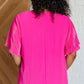 Pink and Perfect Ruffle Sleeve Top Womens Tops   