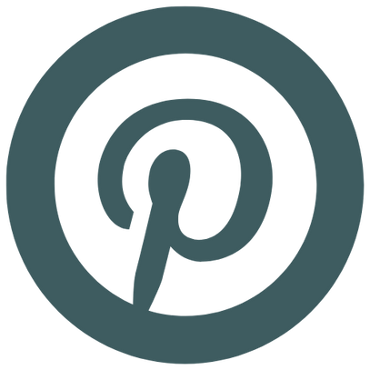 Teal Pinterest Logo | Three Mad Hatters Mercantile | Jackson, MS