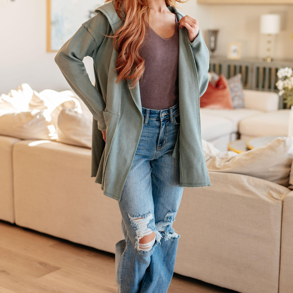 Please Proceed Hooded Cardigan - Three Mad Hatters Mercantile 