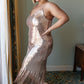 Posh Panache Sequin Slip Dress Womens Midi Dresses   