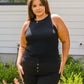 Previous Engagement Halter Neck Sweater Tank in Black Tops   