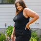 Previous Engagement Halter Neck Sweater Tank in Black Tops   