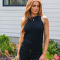 Previous Engagement Halter Neck Sweater Tank in Black Tops   