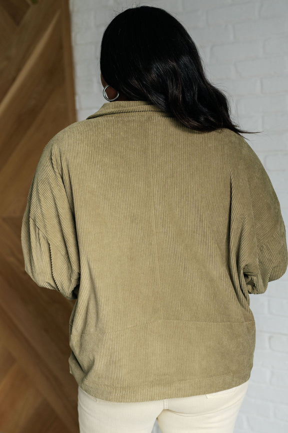 Primrose Corduroy Jacket in Olive Layers   