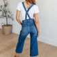 Priscilla High Rise Crop Wide Leg Denim Overalls Womens Overalls   