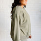 Quick Fix Mineral Wash Crew Neck Pullover in Army Green Tops   