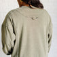 Quick Fix Mineral Wash Crew Neck Pullover in Army Green Tops   