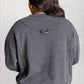 Quick Fix Mineral Wash Crew Neck Pullover in Black Tops   