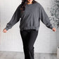 Quick Fix Mineral Wash Crew Neck Pullover in Black Tops   