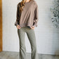 Quick Fix Mineral Wash Crew Neck Pullover in Mocha Tops   