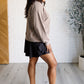 Quick Fix Mineral Wash Crew Neck Pullover in Mocha Tops   