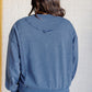 Quick Fix Mineral Wash Crew Neck Pullover in Psychic Tops   