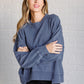 Quick Fix Mineral Wash Crew Neck Pullover in Psychic Tops   