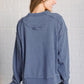 Quick Fix Mineral Wash Crew Neck Pullover in Psychic Tops   