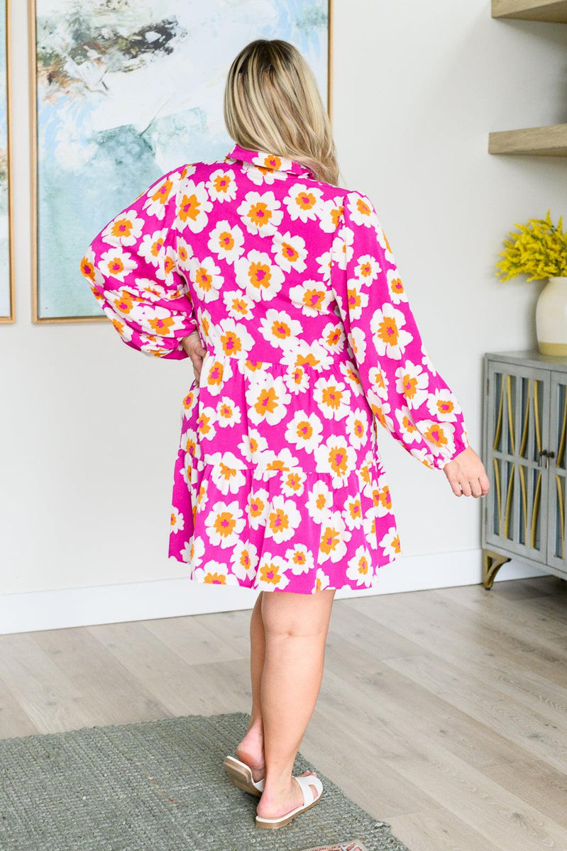 Magnificently Mod Floral Shirt Dress - Three Mad Hatters Mercantile 