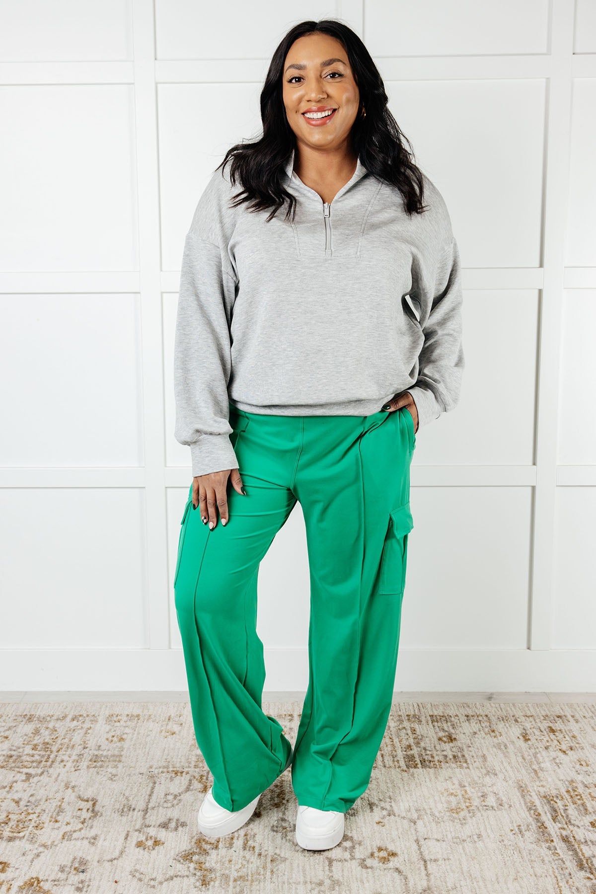 Race to Relax Cargo Pants in Emerald Green Bottoms