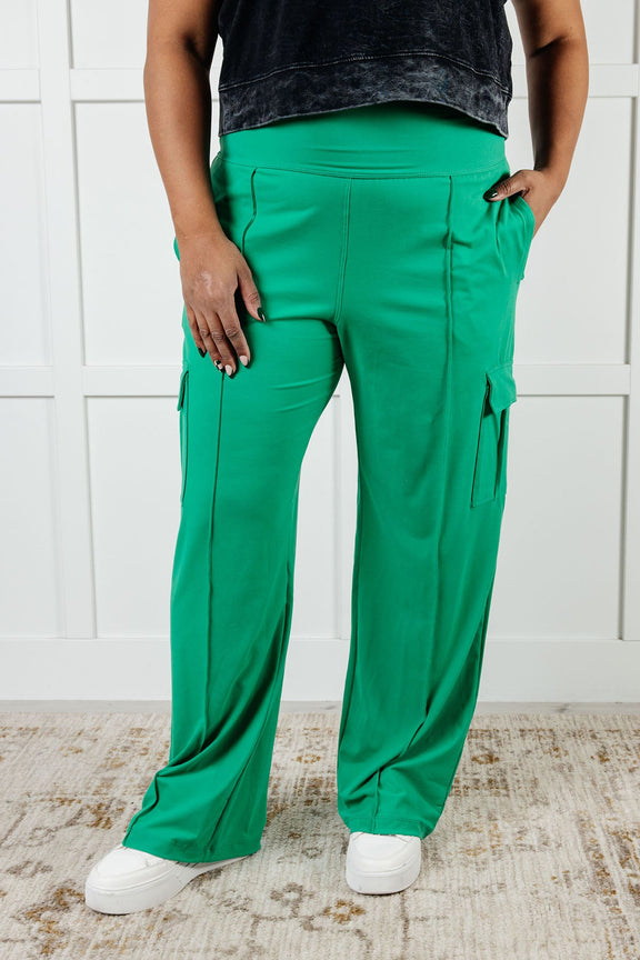 Race to Relax Cargo Pants in Emerald Green Bottoms