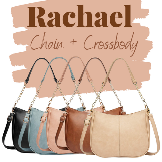 Rachael Crossbody Purse - Faux Leather Strap    