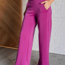 Resort Travel Wide Leg Crop Pant in Magenta
